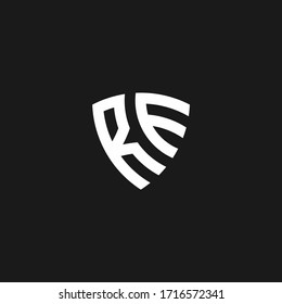 RE monogram logo with shield shape design template