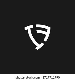 IF monogram logo with shield shape design template