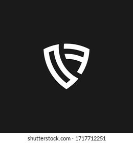 OF monogram logo with shield shape design template