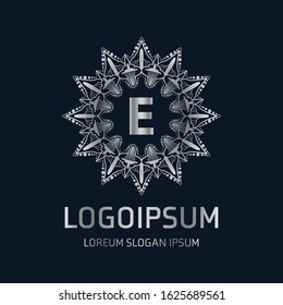 monogram logo with silver letter