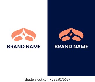 AM monogram logo with star icon combination premium logo design vector