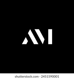 AM monogram logo with stencil letters style