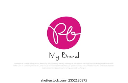 monogram logo style in pink circle shape