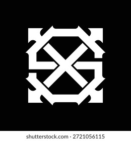 Monogram Logo SX or XS on Geometric Shape, Modern Vibrant, Can Be Applied to Logos, Clothing Designs, Social Media Visuals, Print Materials, and Various Digital Branding Purposes