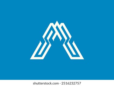 monogram logo template based on letter A, featuring letter S and number 2 neatly packed in negative space area