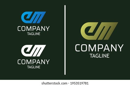 Monogram logo template with EM initial letters