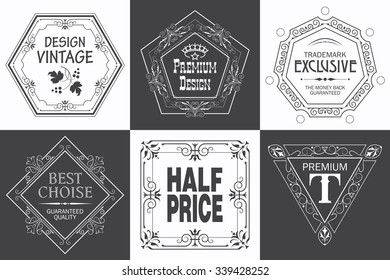 Monogram logo template with flourishes calligraphic elegant ornament elements. Identity design with letter for cafe, shop, store, restaurant, boutique, hotel, heraldic, fashion and etc.
