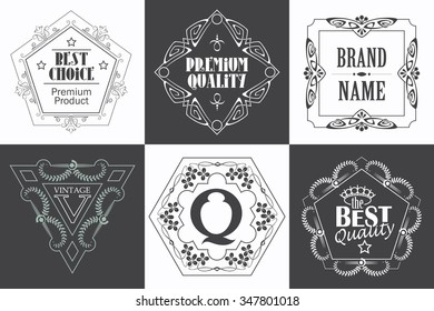 Monogram logo template with flourishes calligraphic elegant ornament elements. Identity design with letter for cafe, shop, store, restaurant, boutique, hotel, heraldic, fashion and etc.
