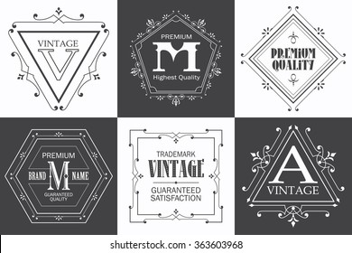Monogram logo template with flourishes calligraphic elegant ornament elements. Identity design with letter for cafe, shop, store, restaurant, boutique, hotel, heraldic, fashion and etc.