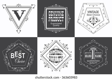 Monogram logo template with flourishes calligraphic elegant ornament elements. Identity design with letter for cafe, shop, store, restaurant, boutique, hotel, heraldic, fashion and etc.