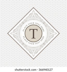 Plantilla de logotipo de monograma con florecientes elementos caligráficos de adorno elegante. Diseño de identidad con carta para café, tienda, tienda, restaurante, boutique, hotel, heráldico, moda