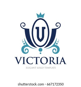 Monogram logo template with flourishes calligraphic elegant ornament elements. Identity design with letter for cafe, shop, store, restaurant, boutique, hotel, heraldic, fashion and etc.