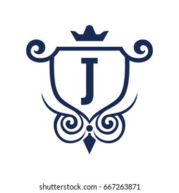 Monogram logo template with flourishes calligraphic elegant ornament elements. Identity design with letter for cafe, shop, store, restaurant, boutique, hotel, heraldic, fashion and etc.