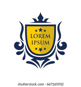 Monogram logo template with flourishes calligraphic elegant ornament elements. Identity design with letter for cafe, shop, store, restaurant, boutique, hotel, heraldic, fashion and etc.