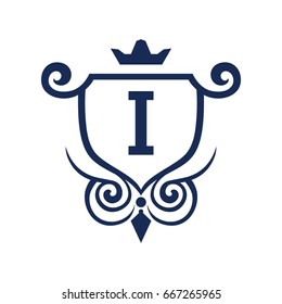 Monogram logo template with flourishes calligraphic elegant ornament elements. Identity design with letter for cafe, shop, store, restaurant, boutique, hotel, heraldic, fashion and etc.