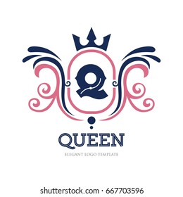 Monogram logo template with flourishes calligraphic elegant ornament elements. Identity design with letter for cafe, shop, store, restaurant, boutique, hotel, heraldic, fashion and etc.