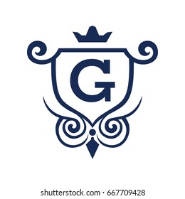 Monogram logo template with flourishes calligraphic elegant ornament elements. Identity design with letter for cafe, shop, store, restaurant, boutique, hotel, heraldic, fashion and etc.