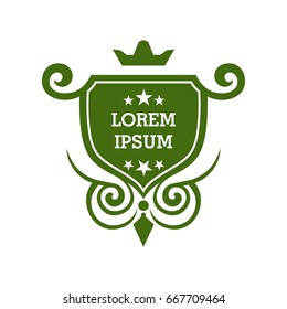 Monogram logo template with flourishes calligraphic elegant ornament elements. Identity design with letter for cafe, shop, store, restaurant, boutique, hotel, heraldic, fashion and etc.