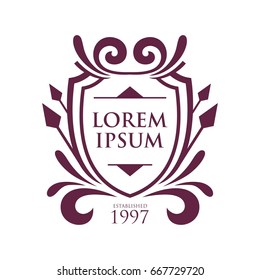 Monogram logo template with flourishes calligraphic elegant ornament elements. Identity design with letter for cafe, shop, store, restaurant, boutique, hotel, heraldic, fashion and etc.