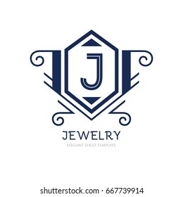Monogram logo template with flourishes calligraphic elegant ornament elements. Identity design with letter for cafe, shop, store, restaurant, boutique, hotel, heraldic, fashion and etc.