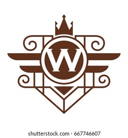 Monogram logo template with flourishes calligraphic elegant ornament elements. Identity design with letter for cafe, shop, store, restaurant, boutique, hotel, heraldic, fashion and etc.