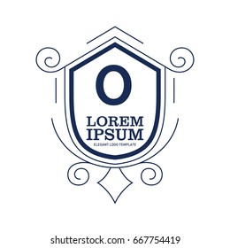 Monogram logo template with flourishes calligraphic elegant ornament elements. Identity design with letter for cafe, shop, store, restaurant, boutique, hotel, heraldic, fashion and etc.
