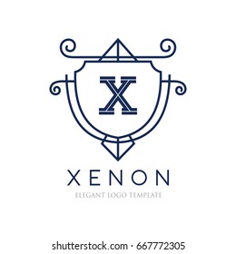 Monogram logo template with flourishes calligraphic elegant ornament elements. Identity design with letter for cafe, shop, store, restaurant, boutique, hotel, heraldic, fashion and etc.