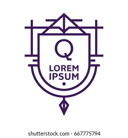 Monogram logo template with flourishes calligraphic elegant ornament elements. Identity design with letter for cafe, shop, store, restaurant, boutique, hotel, heraldic, fashion and etc.