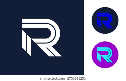 Monogram logo template letter R