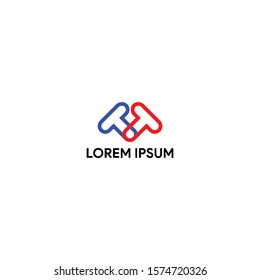 monogram logo TT letter, in a modern style