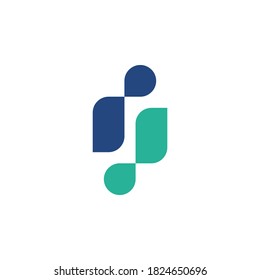 monogram logo of two letter i shaped like two people