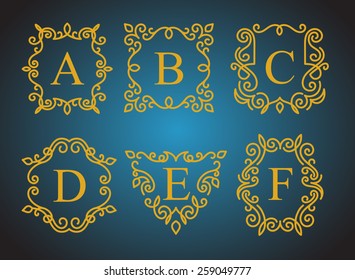 Monogram logos set