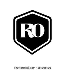 Monogram Logotype Black Hexagon