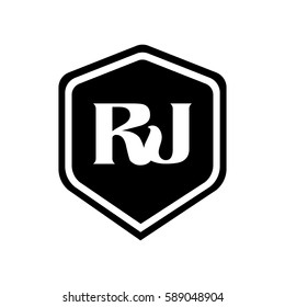 Monogram Logotype Black Hexagon