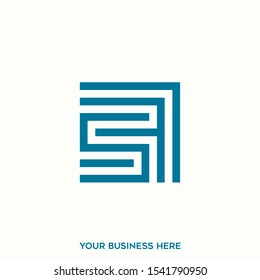 AS monogram logo.Typographic icon with line letter a and letter s overlapped.Lettering icon.Alphabet initials isolated on light background.Modern,geometric,corporate,web style sign for branding.