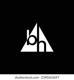 Monogram lowercase letter B and H shaped into hut