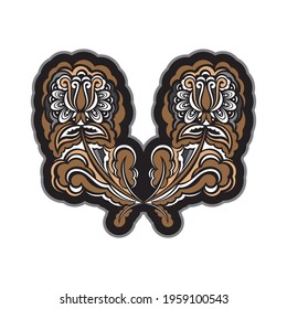 Monogram luxurious retro baroque print. Vector illustration