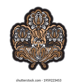 Monogram luxurious retro baroque print. Vector 