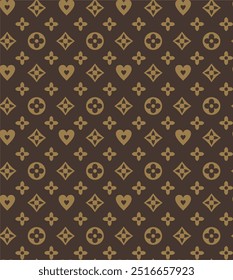 Monogram luxury brand pattern seamless for print in cushion, pillow, curtain, sheet, blanket, towel, clothes and surfaces