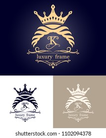 monogram luxury frame for premium invitation cards or logo product royal, calligraphic elegant elements, ornament vector, vintage decorative