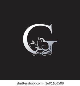 Monogram Luxury G Letter Logo Icon, Initial ornate swirl floral leaf vector design concept for business, weeding with luxury style.