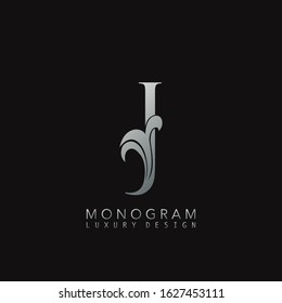 Monogram Luxury Initial Letter J Logo Icon, simple luxuries business vector design concept.