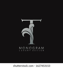 Monogram Luxury Initial Letter T Logo Icon, simple luxuries business vector design concept.