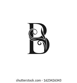 Monogram Luxury Initial Logo Letter B vector design concept luxury floral leaf  for luxuries business identity.
