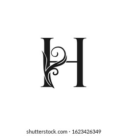 Monogram Luxury Initial Logo Letter H vector design concept luxury floral leaf  for luxuries business identity.