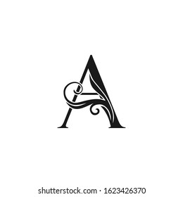 Monogram Luxury Initial Logo Letter A vector design concept luxury floral leaf  for luxuries business identity.
