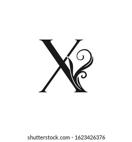 Monogram Luxury Initial Logo Letter X vector design concept luxury floral leaf  for luxuries business identity.