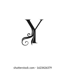 Monogram Luxury Initial Logo Letter Y vector design concept luxury floral leaf  for luxuries business identity.