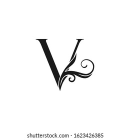 Monogram Luxury Initial Logo Letter V vector design concept luxury floral leaf  for luxuries business identity.
