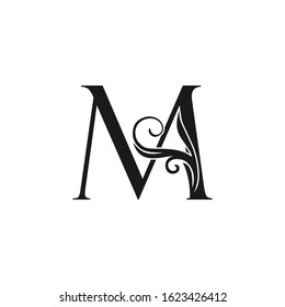 Monogram Luxury Initial Logo Letter M vector design concept luxury floral leaf  for luxuries business identity.